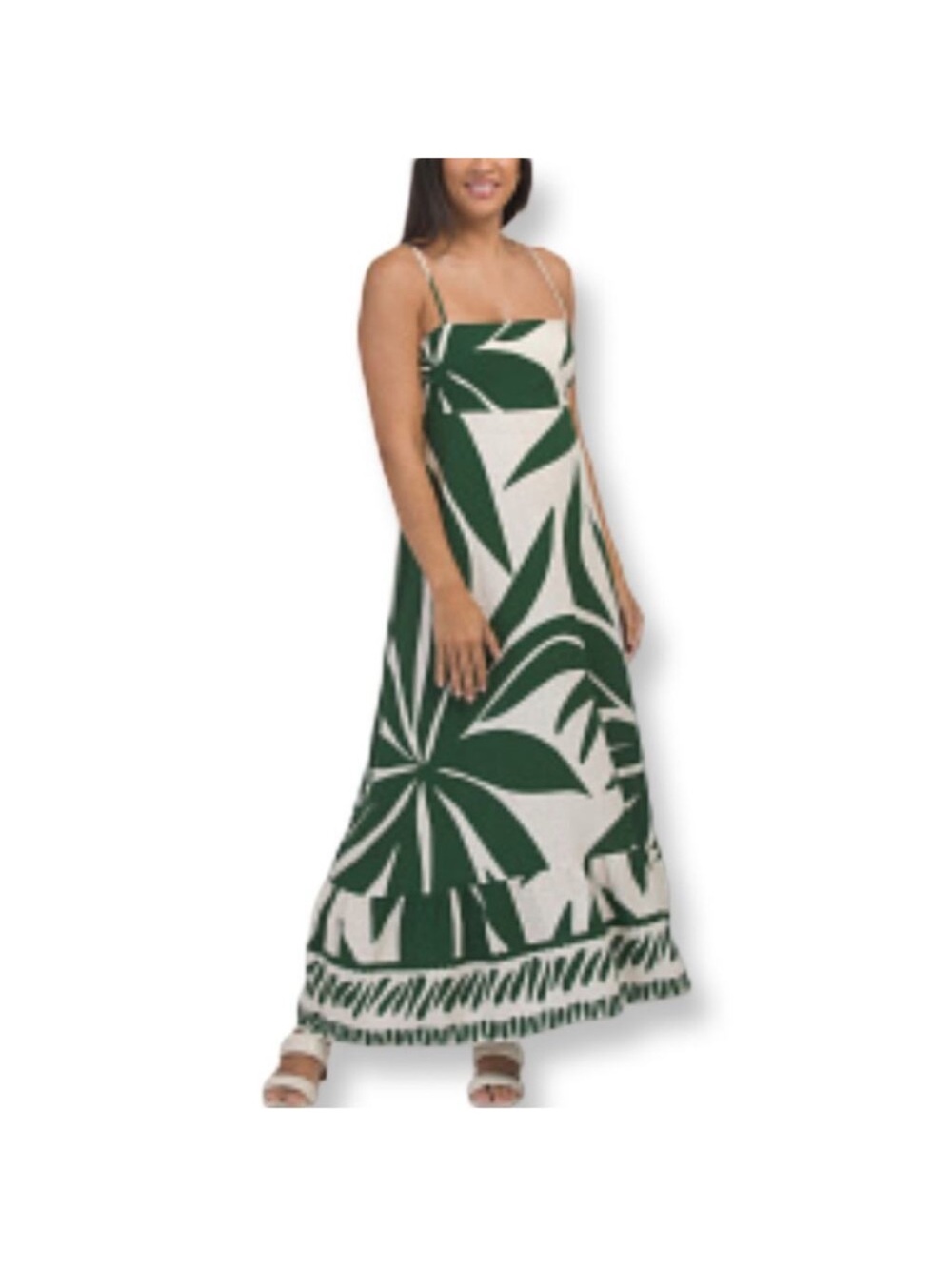Label Of Love Linen Blend La Palma Smocked Maxi Dress M